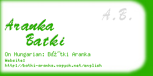 aranka batki business card